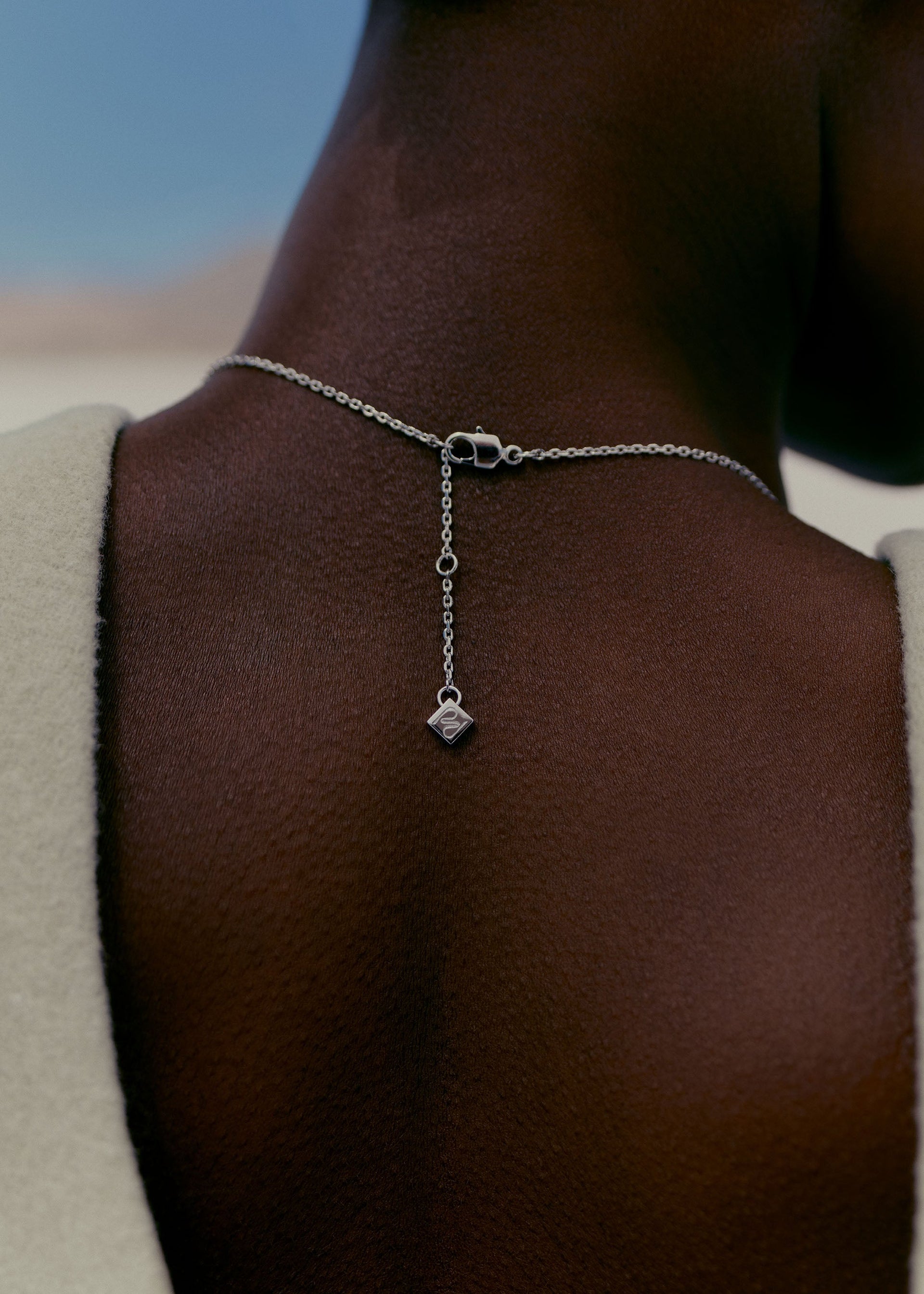 Eroz Double Chain - Silver in rhodium plated brass