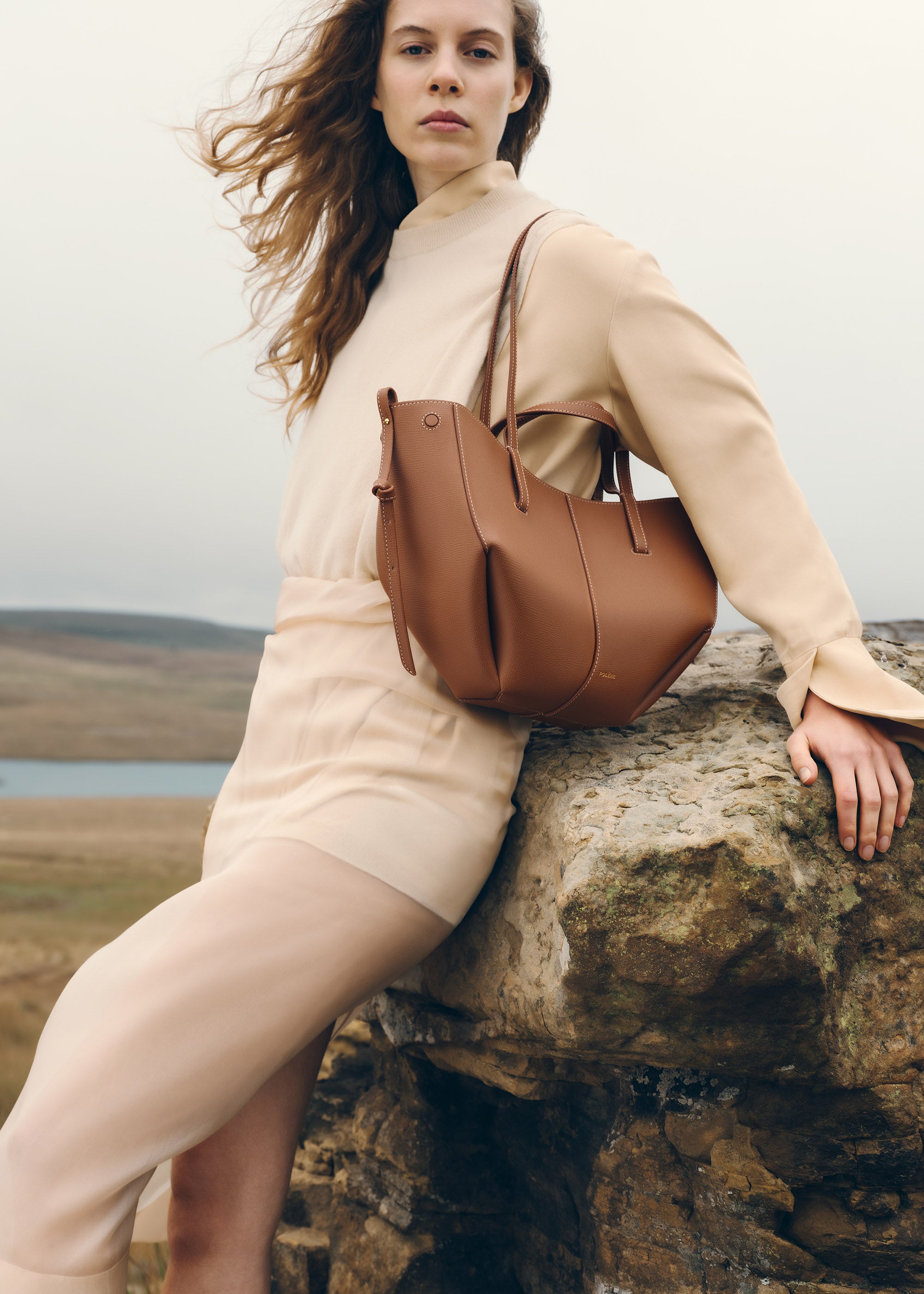 Polène | Bag - Cyme Mini - Textured Camel – Polène SG